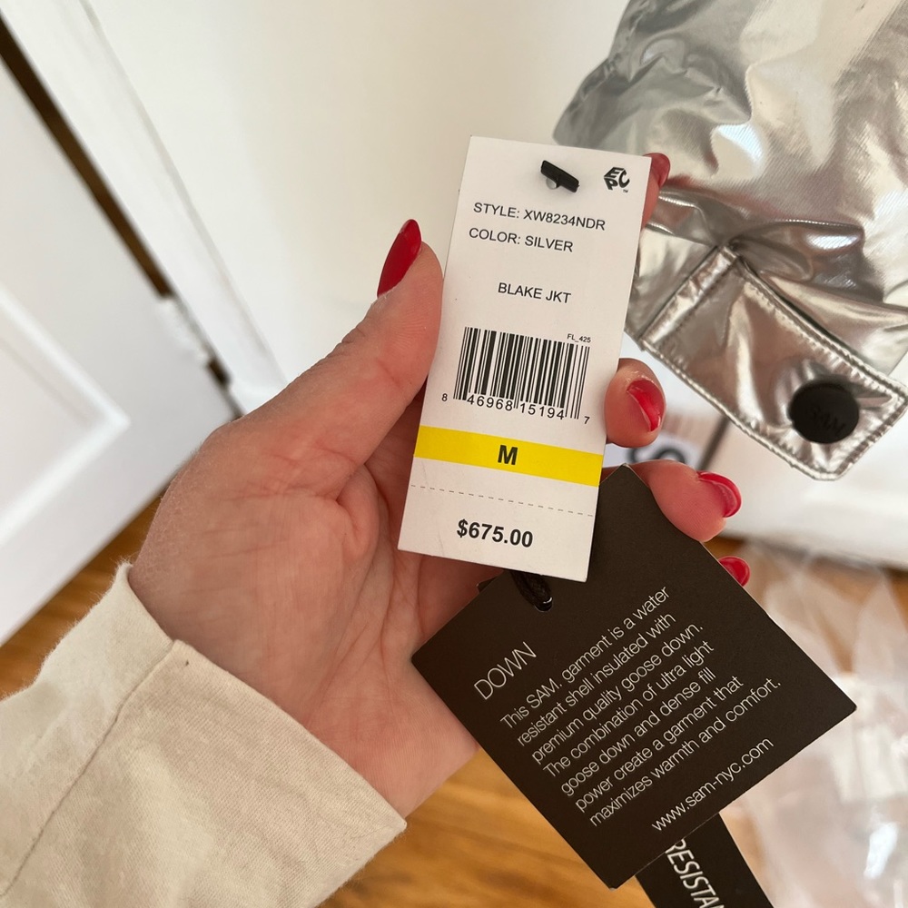 NWT SAM. Silver Jacket M - Picture 4 of 4